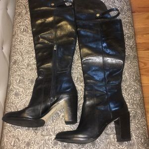 Knee high black  leather boots